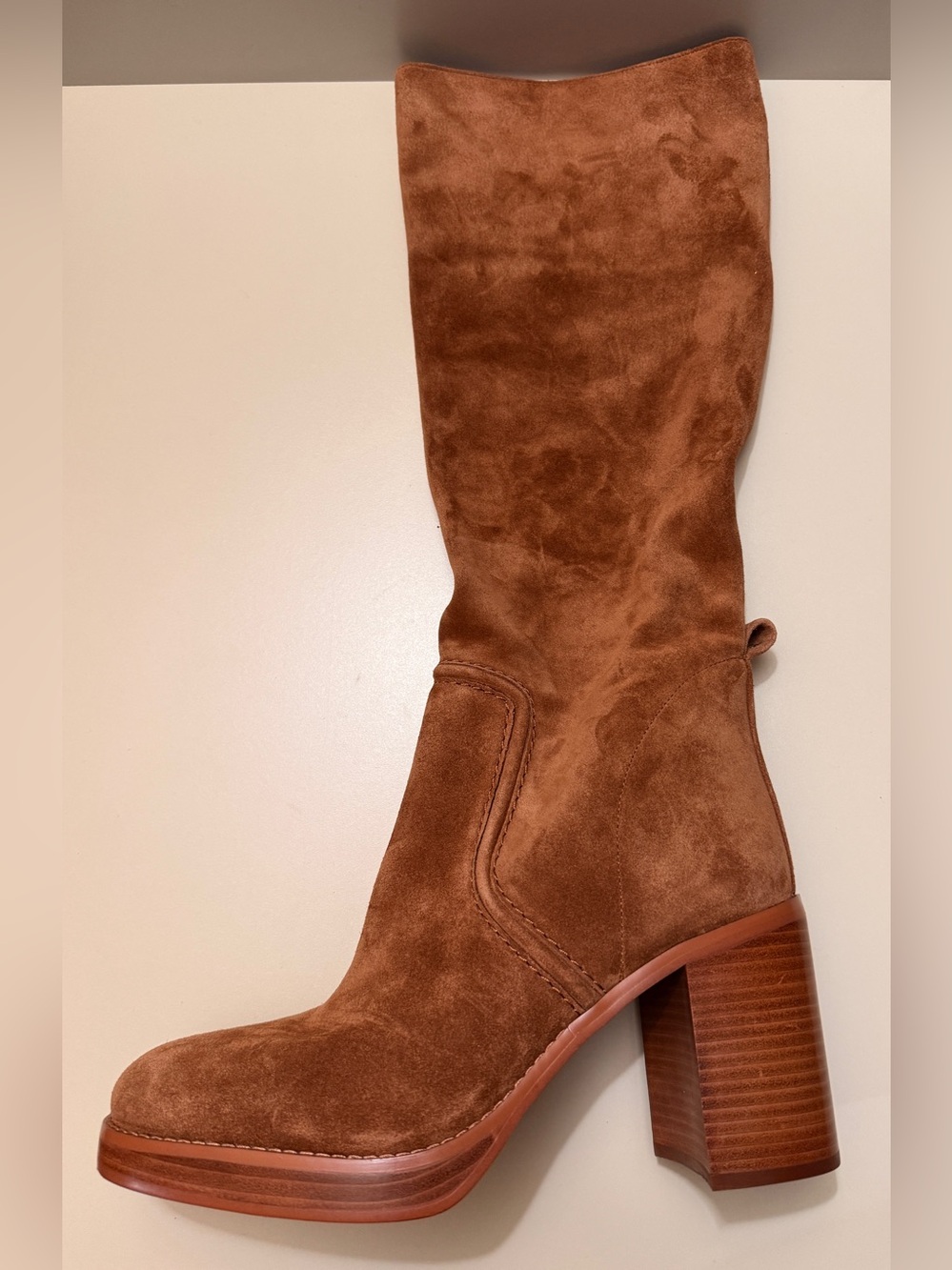 MICHAEL KORS Women's Brown Suede Block Heel Boot(brand new)